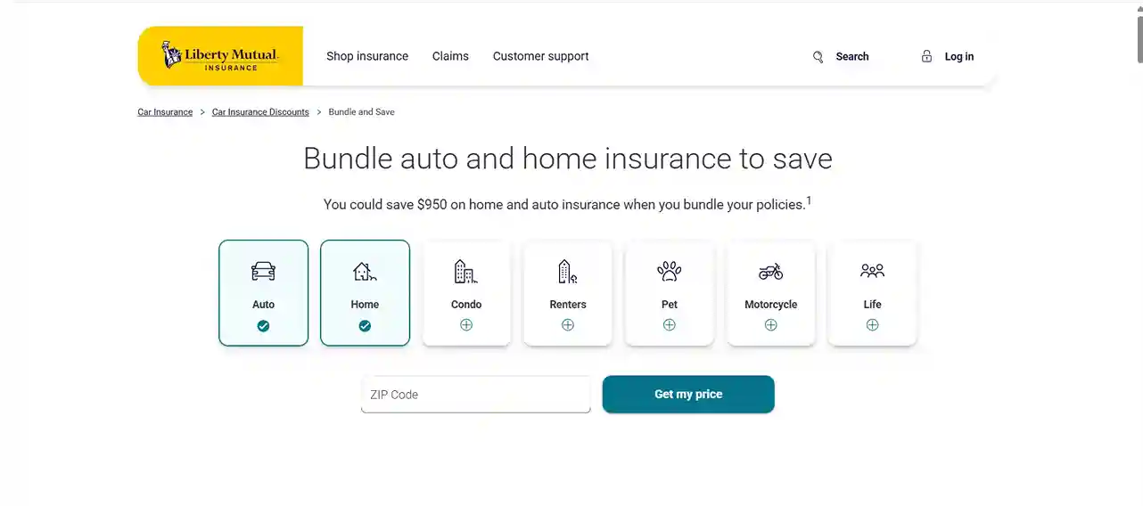 libertymutual-auto-and-renters-insurance-bundle-mobile-app Auto and renters insurance bundle management on smartphone app with digital policy cards showing active coverage status